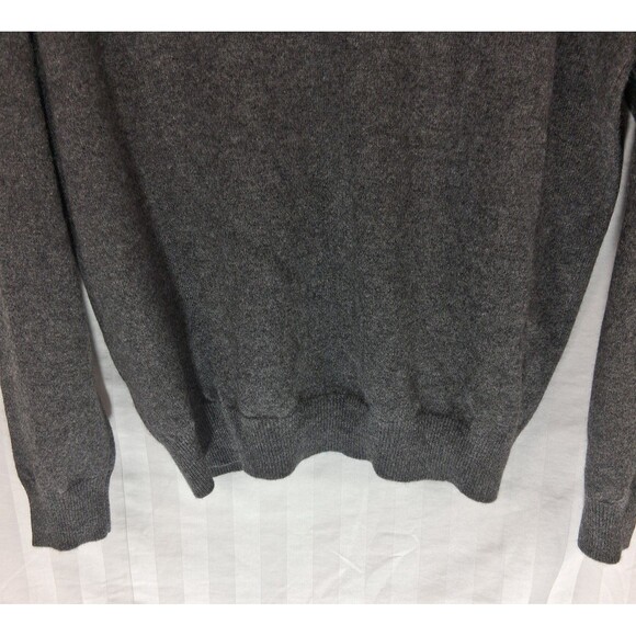 100% Cashmere Sweater Men's Allen Solly Size XL Gray V-neck - Picture 8 of 11